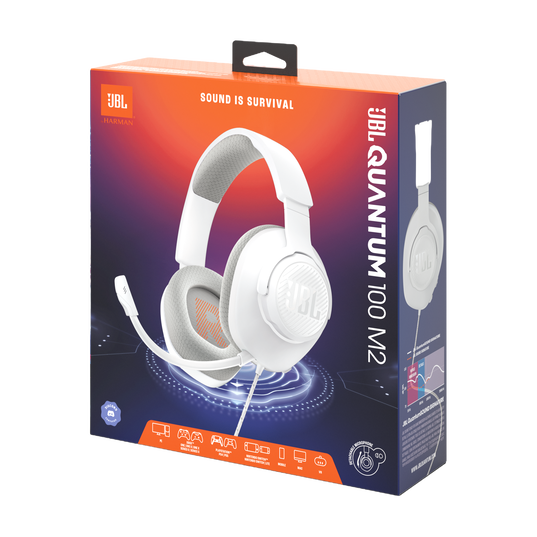JBL Quantum 100M2 - White - Wired over-ear gaming headset with detachable mic and mute option - Detailshot 15